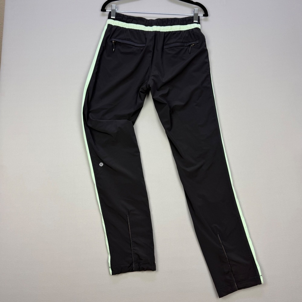 Lululemon Athletica Run Bandit Track Pants Black Mini Hyper Stripe Fresh Teal - Picture 2 of 16